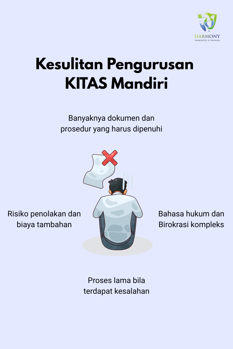 Kesulitan apabila mengajukan KITAS secara mandiri tanpa jasa urus